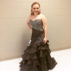 Brown Midnight Moves pageant/prom dress